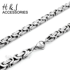7″-11″MEN 316L Stainless Steel WIDE 9mm Silver Byzantine Box Link Chain Bracelet