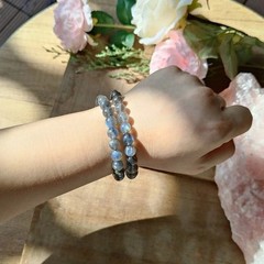 Natural Labradorite 8MM Beads Healing Reiki Gemstone Handmade Stretch Bracelet
