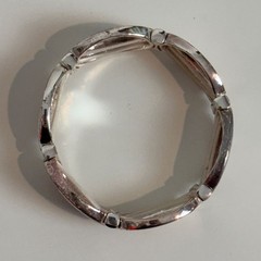 Silver Tones Elastic Bangle Bracelet