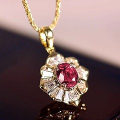 Fashion Women 18K Gold Plated Sparkling CZ Chain Necklace