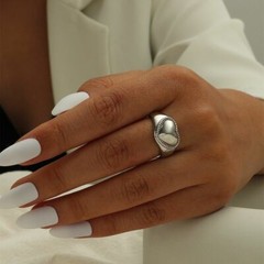 Steel Stainless Open Ring Anniversary Rings Party Prom Band Women’s Jewelry 1 Pc
