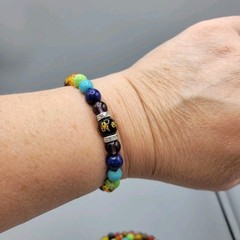 Volcanic Stone Double Chakra Beaded Bracelet