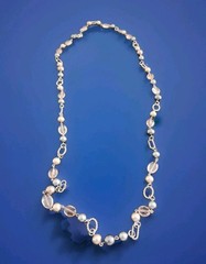 Premier Designs NEWPORT Silver Tone Pink & Silver Pearl/Beaded Necklace Long