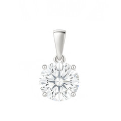 14K Gold Round Cut Moissanite Solitaire Pendant Only – Dangle Bail