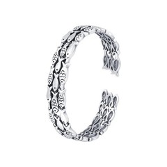 Sterling Silver Cuff Bracelet Fish Style Resizable Polished Chain Jewelry