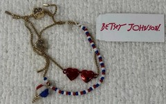 Betsey Johnson Gold Tone Bracelet Red Blue White NWT