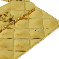 CHANEL Bag motif Brooch COCO Mark Matelasse Plated Gold 19g Women