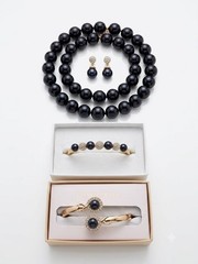Charter Club Gold Black Faux Pearl Jewelry Lot Statement Necklace Bracelets Set