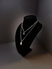 Vintage Silver Tone Multi Strand Layered Locket Necklace Floral Filigree Slide