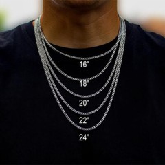 3mm Curb Cuban Link Chain Necklace for Men Women Stainless Steel Lobster 16″-30″