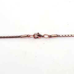100% Pure Copper Box Chain Necklace, Herringbone Design, Eco-Friendly Pendant Je