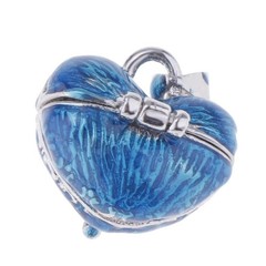Locket Love Heart Enamel Cremation Keepsake Urn Pendant Ash Holder Purple
