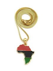 Micro Pan Color Africa Map Shape Pendant 24″ Various Chain Necklace XMP69