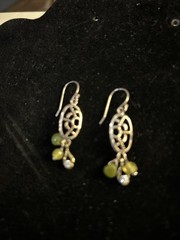 Silpada Sterling Silver Petite Green Quartzite CZ Brass Earrings W2376