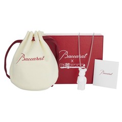 Baccarat Sterling Silver Be@rbrick White Crystal Necklace 2814116