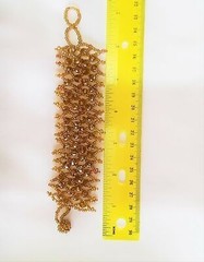 Handmade Crystal Sparkle Adjustable stretch Cuff Bracelet Clear/Gold Amber Aqua