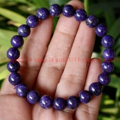 Natural 1Pcs 8mm Charoite Stone Bracelet Purple Gemstone Stretch Bracelet 7.5”