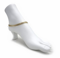 CONCAVE CUBAN LINK CHAIN QUALITY 6mm ANKLET ANKLE BRACELET 14K ITALY GOLD PLATED