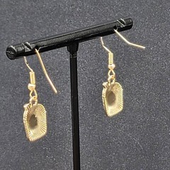 Boba Tea Pierced Earrings Gold tone Coffee Drink Dangle Enamel 1/2″