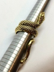 GOLD TONE SNAKE RING Serpent Wrap Statement Cobra Size 6.5