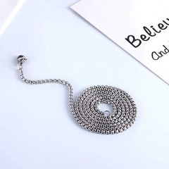 Stainless Steel Box Cable Chain Necklace 16 24 28 Inch Silver Black Gold