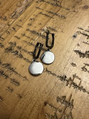 Karl Lagerfeld KL Logo Drop Earrings – Black Pavé Crystal – Gunmetal Tone