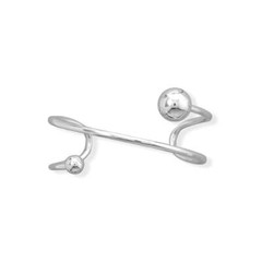 Authentic 925 Sterling Silver Diagonal 8mm and 12mm Ball Cuff Women’s Bracelet