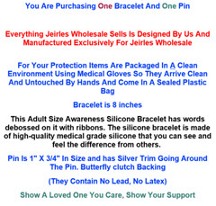1 – “I Support Kidney Disease” Silicone Awareness Bracelet & Free Enamel Pin