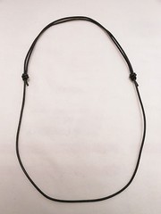 Black Leather Adjustable Surfer Necklace- Unisex – Made in USA
