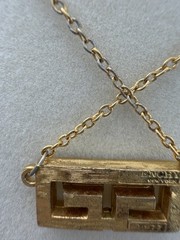 Authentic Vintage 1977 GIVENCHY Gold Plated Double G Logo Rhinestone Necklace