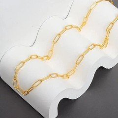 2024 New Solid 925 Sterling Silver Italian Paperclip Rolo Chain Necklace Stamp