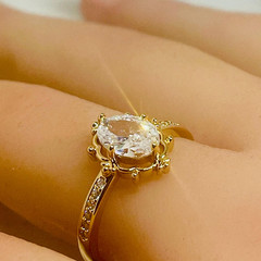 5 Ct Oval Cut Simulated Diamond Engagement Band Ring 14k Yellow Gold Plated
