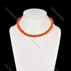 Blatic Amber Gemstone 925 Sterling Silver Beaded Adjustable Necklace For Women