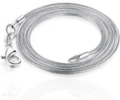 10PCS wholesale 925 sterling solid silver 1MM 16-30inch snake chain necklace