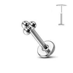Titanium Labret Stud Earring Threadless Petal Leaf Heart Daith Conch Pin 1 Pc