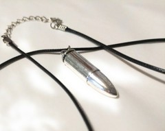 Silver Bullet Shell Full metal jacket Pendant key chain Silver color beauty USA