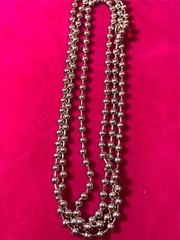 22 INCH 4MM STAINLESS STEEL SILVER BALL CHAIN WITH A MILITARY CLASP