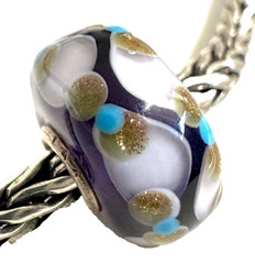 (ONE) Trollbeads Beautiful Dark Purple base SPARKLE Unique BEAD NO.2(Center One)