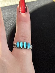 Sterling Silver 925 VTG Turquoise Ring 1.8g Sz 5