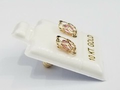 Clearance 10k Yellow Gold Pink CZ Round Teddy Bear Girls Women All Ages Earring
