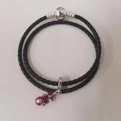 P genuine hanging spider-man double loop braided leather bracelet set