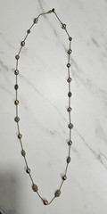 Kian Family Gold Tone Station Necklace Ball/Bead Chain