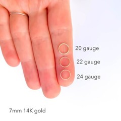 Solid 10K Gold Cartilage Hoop, Tiny Gold Cartilage Earring, Dainty Helix Hoop