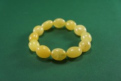 2489A Natural Baltic Amber Bracelet Gift Free Hand Matte Olive Shape Women