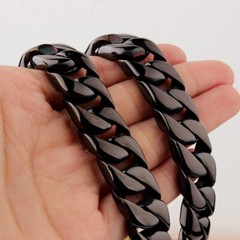 High Polished Mens Chain 316L Stainless Steel Curb Link Necklace Christmas Gift