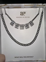 BP Cubic Zirconia Pendant Necklace Silver Plated Chain 18-20.5″ + 2.5″ Extender