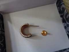 Kohl’s 14Kt Rose Gold Plated Rootbeer Crystal Huge Hoop Earrings Thailand NIB