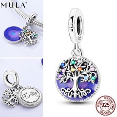MULA Fine 925 Sterling Silver Charm Tree Life Family Pendant for Women Bracelet