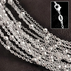 Wholesale 10pcs 925 Sterling Solid Silver 1mm 16inch -30inch Rolo Chain Necklace