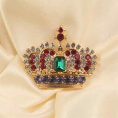 2PCS Women Vintage Rhinestone Crown Brooches Fashion Jewelry Pins